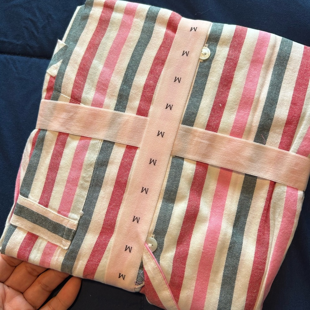 Victoria's Secret•Striped Women’s Pj’s Short Set • White,Gray,Pink, & Red • M • - Picture 3 of 6